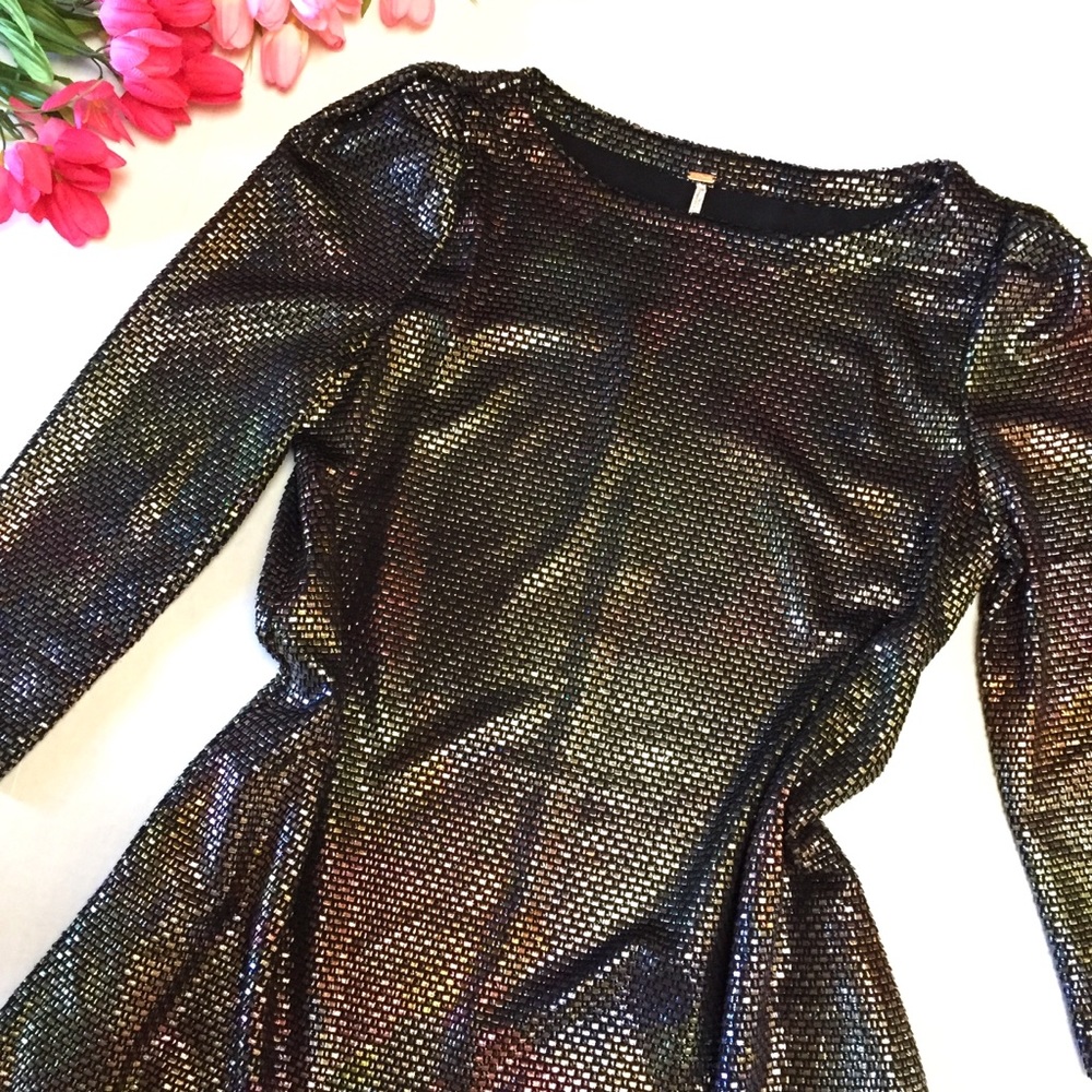 Free People Metallic Shift Dress - Picture 5 of 6